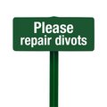 Evermark EverMark SSKT22-05 Please Repair Divots Sign with Hunter Green Stake Kit SSKT22-05